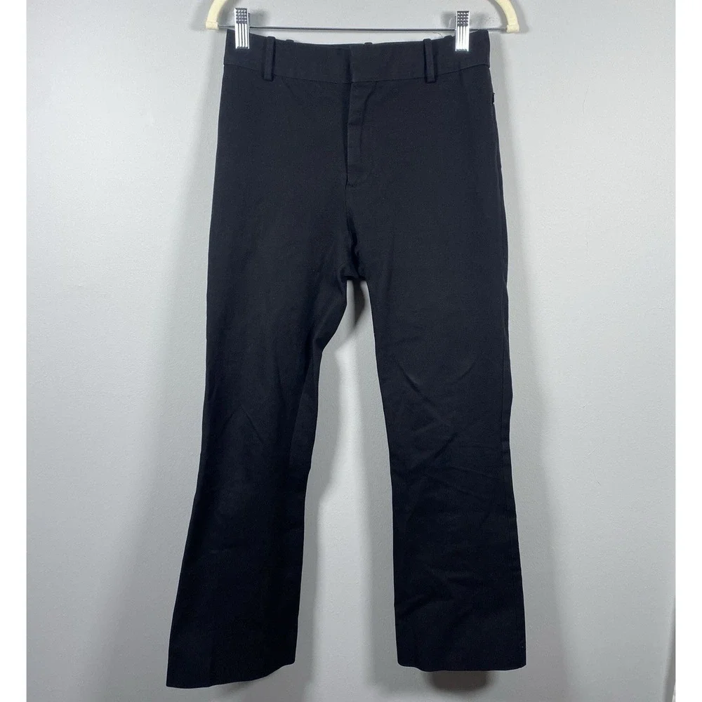Frame Black Noir Le Crop Mini Boot Trouser Cropped High Rise Flare Pants Women 2